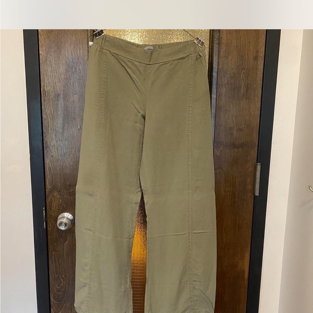 Olive Green Wide-Leg Pants